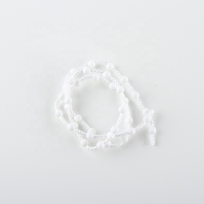 White Plastic Curtain Chain for Roller Blinds Components Customized Length 4.5*12mm