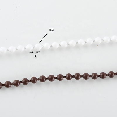 White Plastic Curtain Chain for Roller Blinds Components Customized Length 4.5*12mm